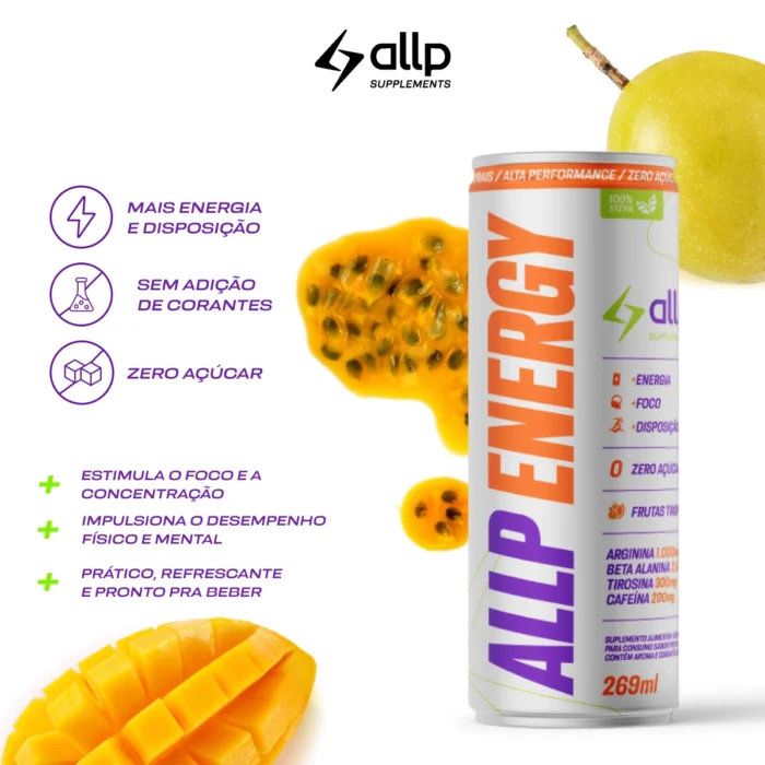 Pack Com 6 Allp Energy Frutas Tropicais 269ml - Imagem 2