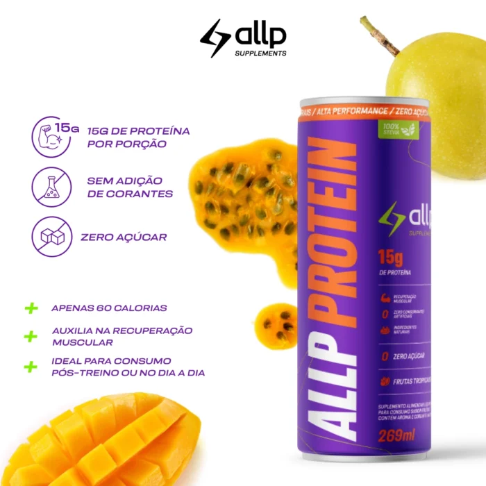 Pack Com 6 Allp Protein  Frutas Tropicais  269ml - Imagem 2