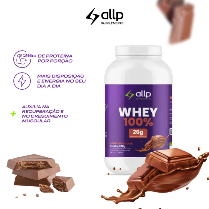 Whey Protein 100% Chocolate 900g - Allp Supplements - Imagem 2