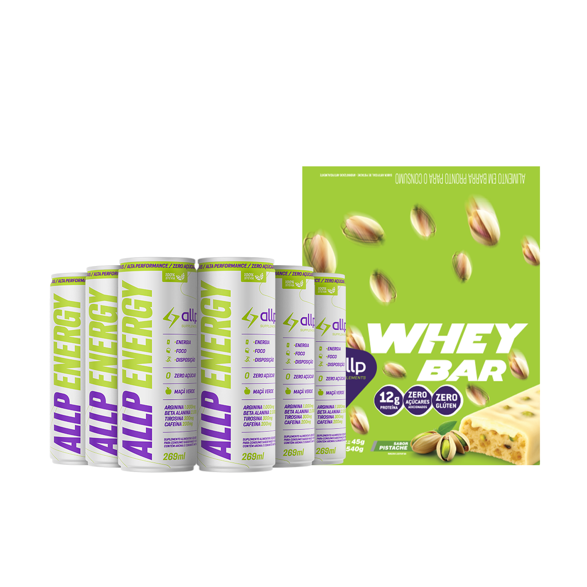 15401911209-combo-lanche-inteligente-energy-maca.png Kit Lanche Inteligente - Whey Bar Pistache + Allp Energy Maça Verde - Imagem 1