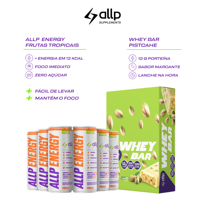 Kit Lanche Inteligente - Whey Bar Pistache + Allp Energy Frutas Tropicais - Imagem 2