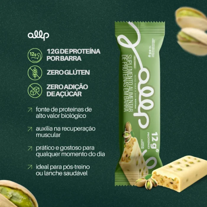 Whey Bar Allp  Pistache  12 x 45g - Imagem 3