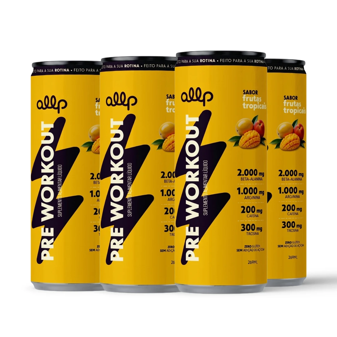 Allp Protein Maçã verde (1) Pack com 6 Pré-Workout Frutas Tropicais 269ml - Imagem 1